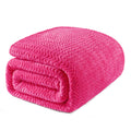 Exclusivo Mezcla Hot Pink Fleece King Size Blanket For Bed, Super Soft Cozy Blankets With Decorative Wave Textured, Lightweight