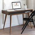 Artswish Office Desk Mid Century Modern Desk Writing Desk With Drawer Simple Home Office Desk Mid Century Desk, Walnut