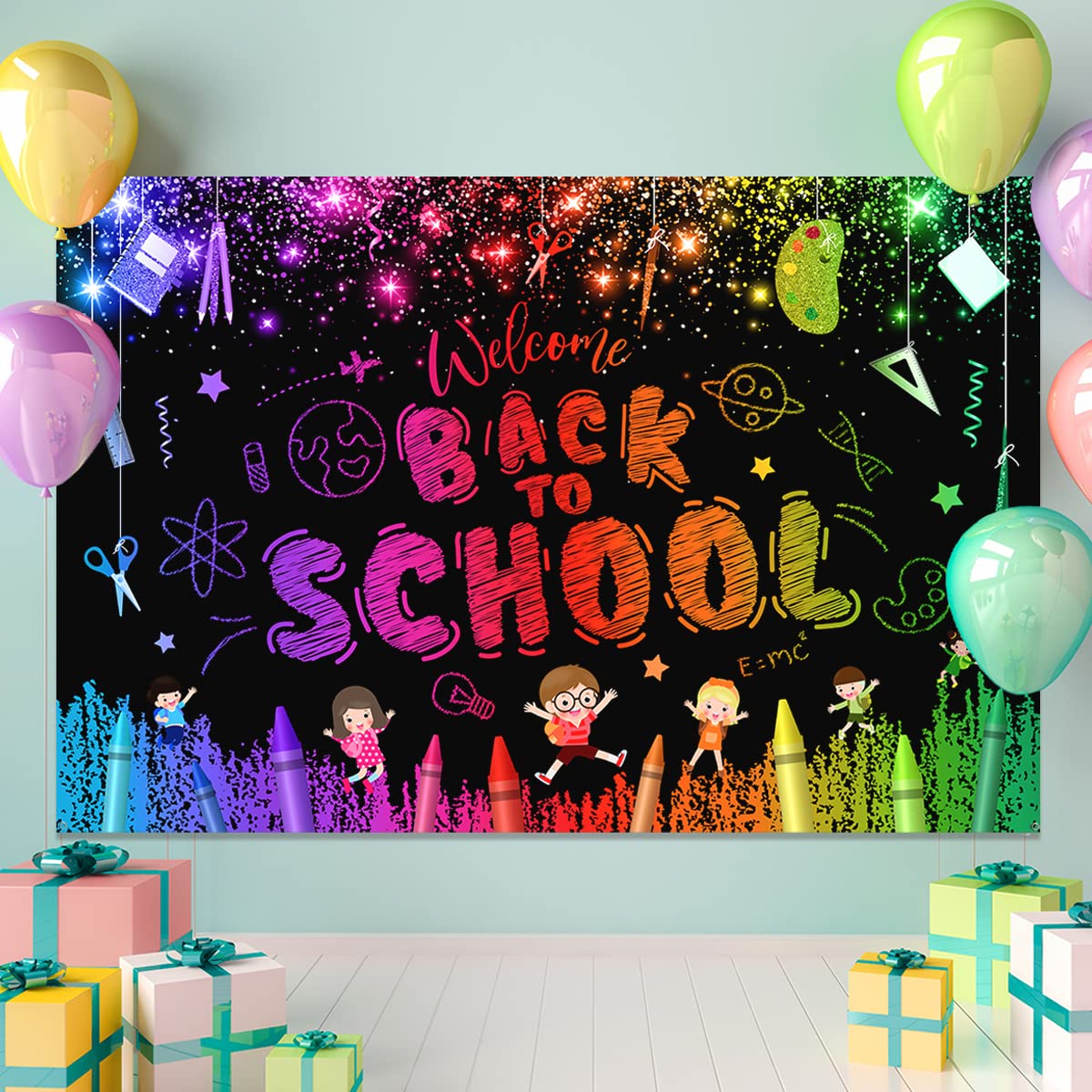Welcome Back To School Backdrop-First Day Of School Decorations Preschool Classroom,Kindergarten Back To School Banner Backgroun