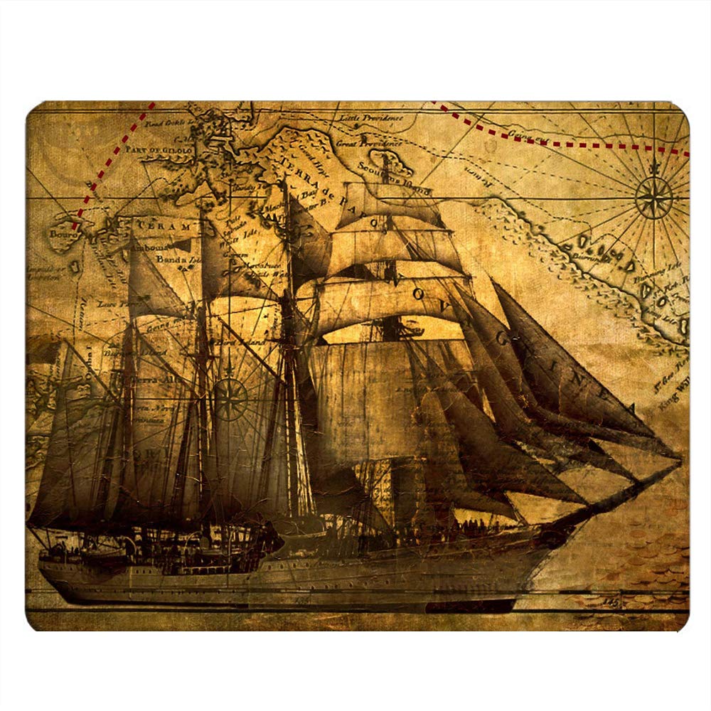 Nicokee Sailing Gaming Mousepad Nautical Vintage Sailing Pirate Ship Theme Mouse Pad Mouse Mat For Computer Desk Laptop Office 9