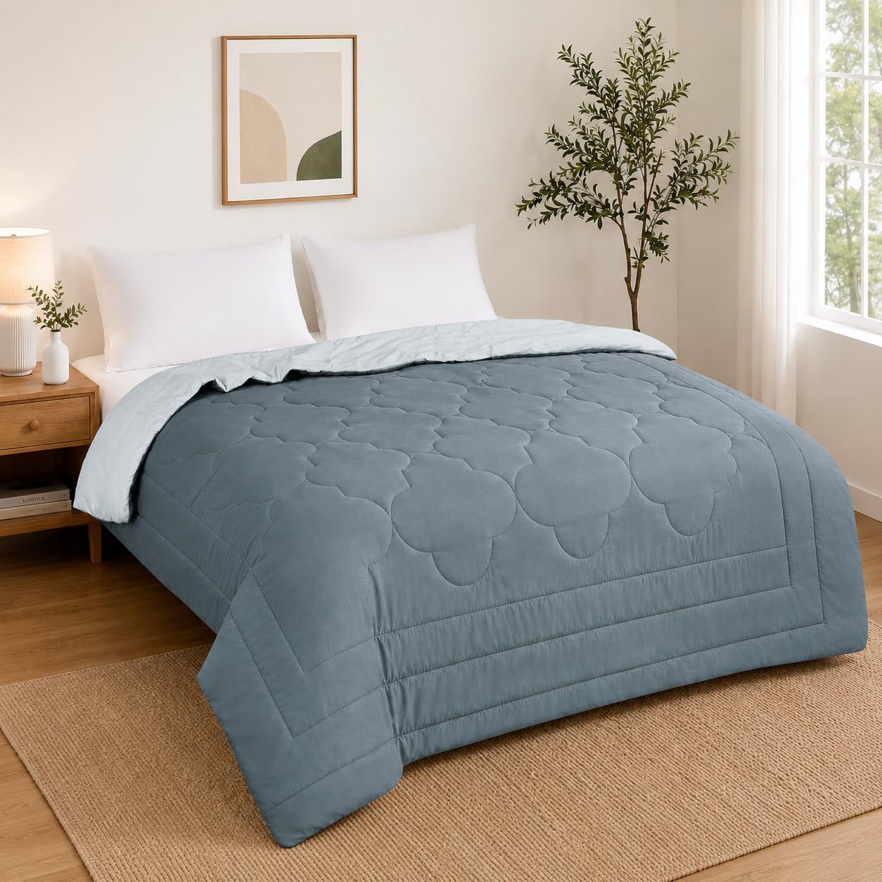 Lahome Ac Comforter Double Bed Reversible Comforters All Season Ac Blanket Comforter King Size (Grey)