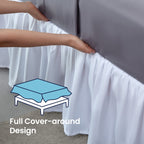 Sleep Zone Ruffled Bed Skirts King Size, Anti-Static Bedskirt Dust Ruffles With 15 Inches Tailored Drop, Easy Fit, Fade Resistan