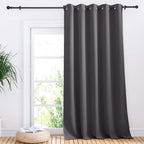 Nicetown Sliding Door Curtains, Wide Thermal Blackout Patio Door Curtain Panel, Sliding Door Drapes/Draperies With Grommet Top (Gray, W70 X L95)