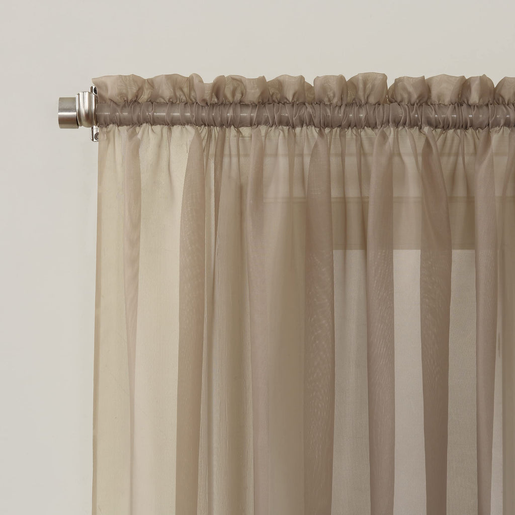 No. 918 25767 Emily Sheer Voile Rod Pocket Curtain Panel, 59'''' X 95'''', Taupe