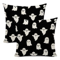 Yxuiyal Halloween Decor Pillow Covers 20 X 20 Set Of 2 Cute Black Ghost Throw Pillow Covers Halloween Decoration Pillow Covers F