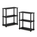 Furinno Turn-S-Tube 3-Tier Compact Multipurpose Shelf 2-Pack Americano/Black
