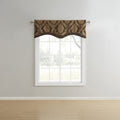 Stylemaster Renaissance Home Fashion Darby Layered Scalloped Valance With Cording, Caf  , 50 By 17-Inch