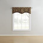 Stylemaster Renaissance Home Fashion Darby Layered Scalloped Valance With Cording, Caf  , 50 By 17-Inch
