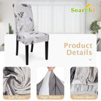Searchi Printed Dining Room Chair Covers Set Of 4, Stretch Kitchen Chair Covers Washable Parsons Chair Slipcover Removable Dining Chair Protectors For Hotel,Ceremony(Floral Pattern3)