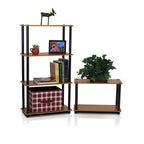 Furinno® 2-10024 Turn-N-Tube 3-Tier Compact Multipurpose Shelf Display Rack, Set of Two (2, Light Cherry/Black)