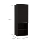 DEPOT E-SHOP Savona Single Privacy Door Medicine Cabinet with 2 External Shelves and 2 Interior Shelves, 32" H, Black, Bathroom