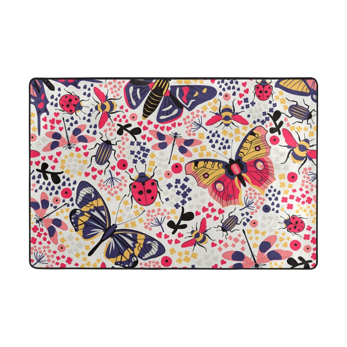 My Little Nest Area Rug Flowers Butterfly Lightweight Doormat 2' X 3', Memory Sponge Indoor Outdoor Decor Carpet For Entrance Living Room Bedroom Office Kitchen Hallway