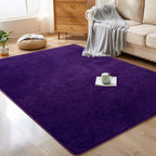 Softlife Washable Bedroom Rug, 4X6 Purple Area Rugs For Living Room, Soft Fluffy Fuzzy Carpet Bedside Rug Indoor Non-Slip Rug Fo