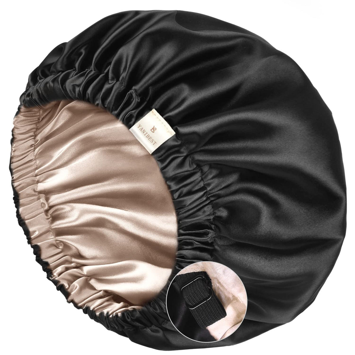 YANIBEST Satin Bonnet for Sleeping, Hair Bonnets for Women and Men, Double Layer Ajustable Silky Bonnet for Curly Braids Hair