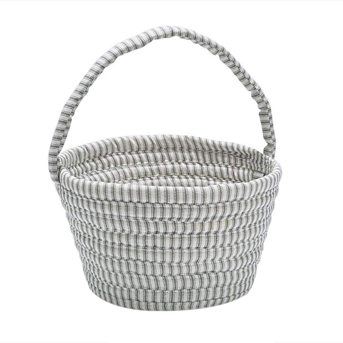 Easter Ticking Basket A008X007 Basket, 8&quot; X 12&quot; X 7&quot;, Gray