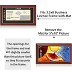 Minesaxel 5X10 Business License Frame With Mat Fits 3.5X8 Cosmetology License For Wall And Tabletop Double Display (Cherry Red,