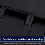 Hiasan Black Blackout Curtains 84 Inches Long 2 Panels, Thermal Insulated Window Treatment Sewn With Tiebacks, Back Tab & Rod Po
