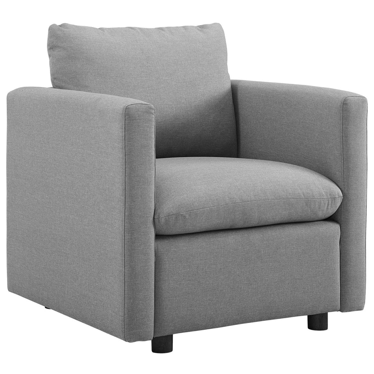 Modway Activate Contemporary Modern Fabric Upholstered Accent Lounge Armchair In Light Gray