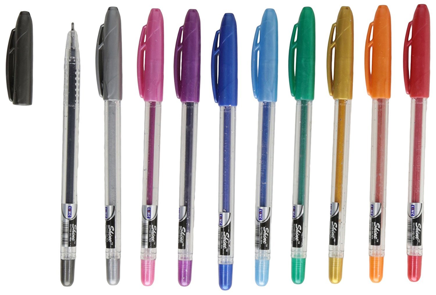 Linc Metallic Glitter Gel Pens, Sparkle Shine - Pack Of 20 (10 Assorted Colors)