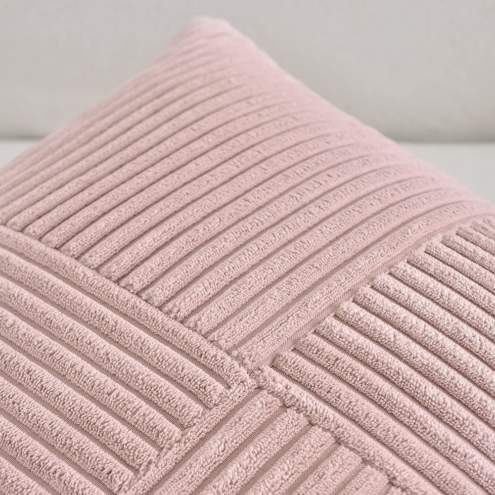 Fancy Homi Blush Pink Lumbar Decorative Throw Pillow Covers 12X20 Inch For Living Room Couch Bed, Rustic Farmhouse Boho Home Dec