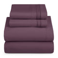 Hearth & Harbor Rv Short Queen Size Sheets - 4 Piece Bed Sheet Set, Hotel Luxury Double Brushed Bed Sheets - Extra Soft Bedding Sheets & Pillowcases, Short Queen, Purple