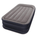 Intex Twin Sized Deluxe Pillow Rest Airbed With Fiber-Tech Bip, Gray | 64131E