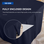 Manmengji 2 Pack Fitted Table Covers For 6 Foot Tables - Water Resistant Washable Rectangle Tablecloth For Wedding, Banquet And Trade Shows, 72L X 30W X 30H Inches, Navy