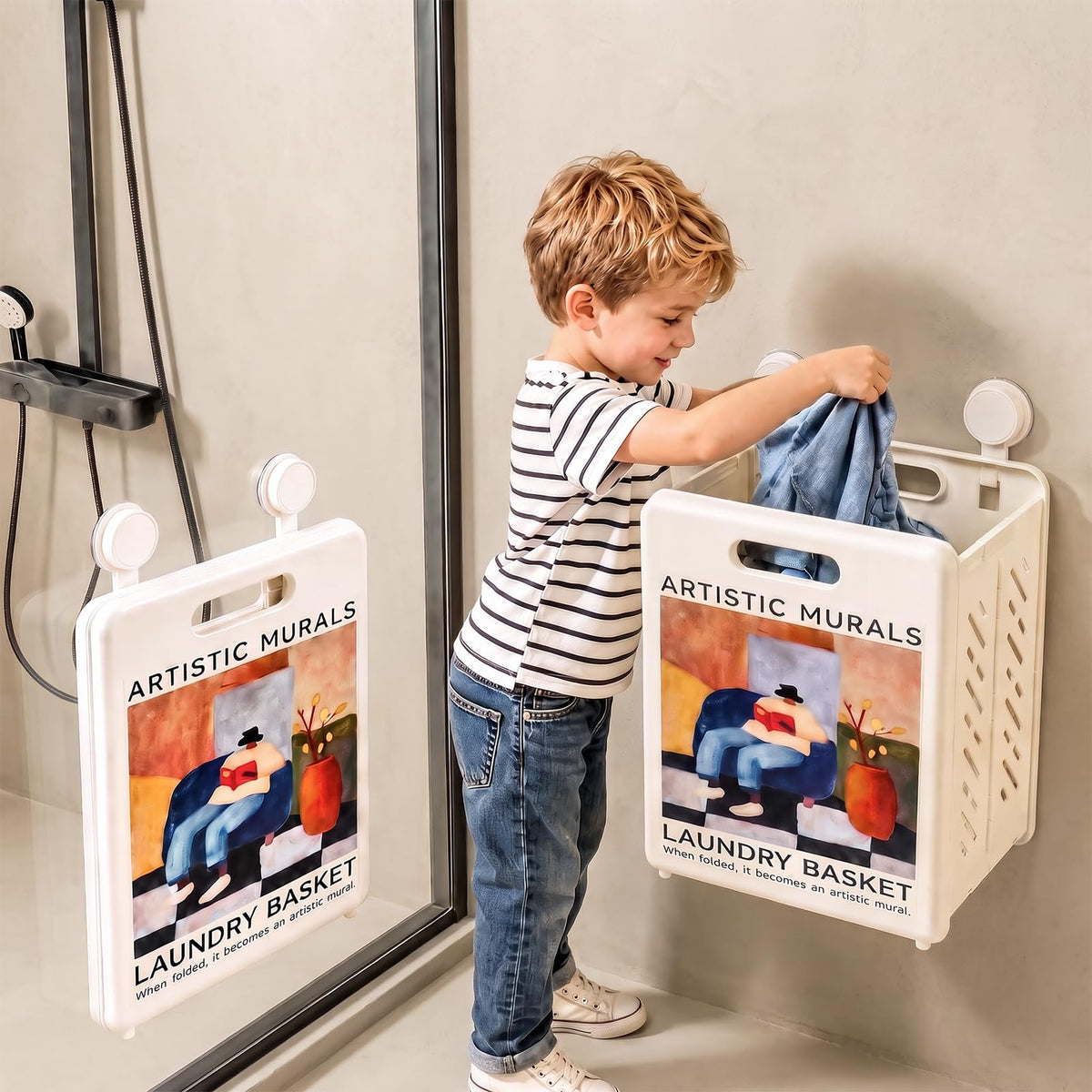 PureBox Collapsible Laundry Basket Kids Storage Hamper Slim Portable