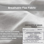 Simple&Opulence 100% French Linen Euro Shams With Embroidery (26'' X 26'') - Pack Of 2 - Pre Washed Solid Color Natural Flax Soft Breathable - Grey