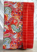 REGMESS Handmade Bedspread Kantha Quilt King Size Bohemian Bedspread Kantha Quilt Single (90 X 108 Inches (Queen Size), Red)