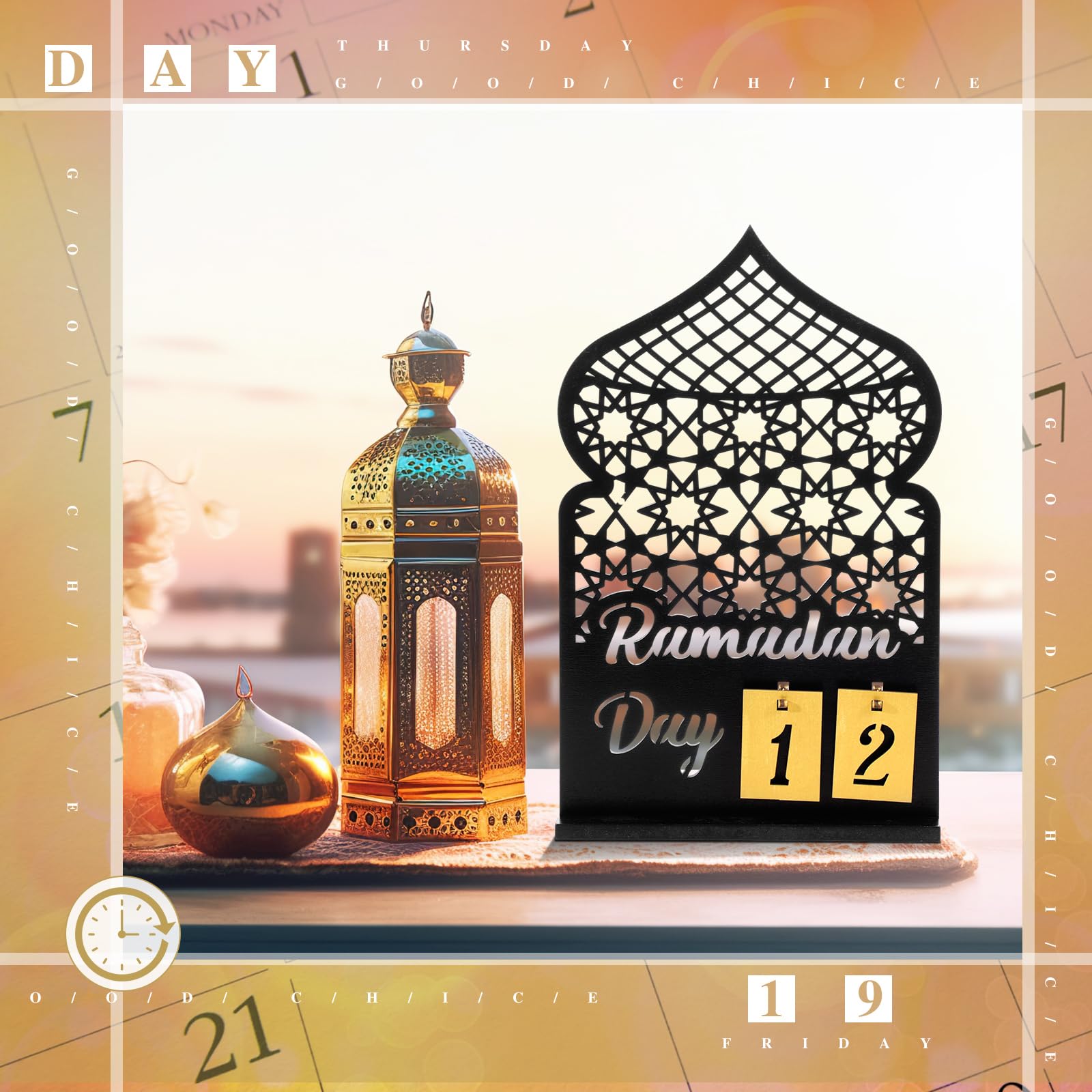 Doublefill Ramadan Calendar Set Ramadan Advent Calendar 30 Days Wooden Eid Mubarak Diy Countdown Calendar Ramadan Decoration Gif