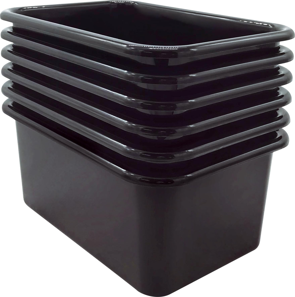 Teacher Created Resources Black Small Plastic Storage Bin 6Pack (TCR2088569)