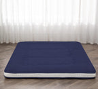 Dr.Futon Japanese Floor Futon Mattress Extra Thick Folding Roll Up Bed Topper Mat Navyblue Cotton