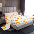 Feelyou Valentine'S Day Sheet Set Full Orange Heart Love Bed Set For Adults Cute Bed Sheets Romantic Theme Sheets 4Pcs,1 Fitted