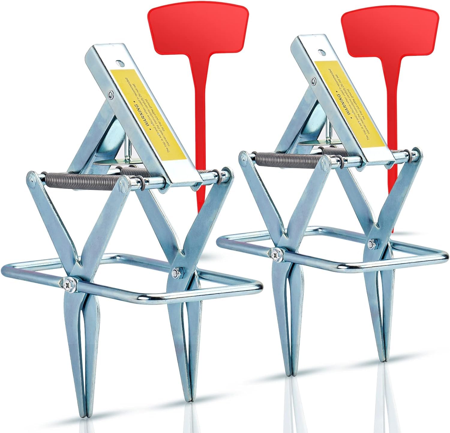 Marinebaby Easy Set Mole Eliminator Trap, Mole And Gopher Trap, Galvanized Steel Mole Trap, Sliver Color 2Sets