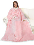 Catalonia Sherpa Wearable Blanket With Sleeves Arms,Super Soft Warm Comfy Large Fleece Plush Sleeved Tv Throws Wrap Robe Blanket