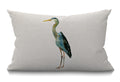 Smooffly Heron Pillow,Watercolor Blue Heron Waist Lumbar Cotton Linen Throw Pillow Case Cushion Cover Sofa Home Decorative Recta