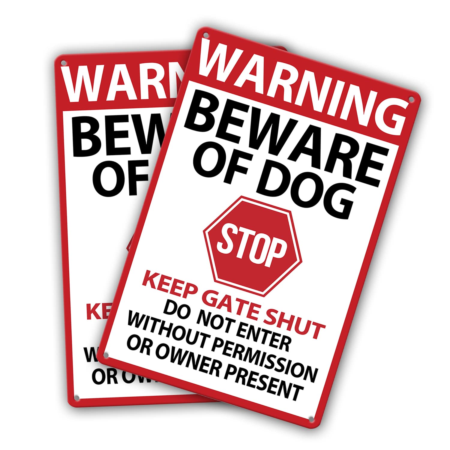 Beware Of Dog Signs 2 Pack,Warning Tin Sign Beware Of Dog For Fence,Do Not Enter,Home Kitchen Farm Garden Yard Garage Wall Decor