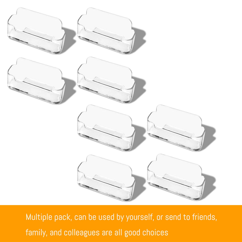 Dmfly 8 Pack Acrylic Business Card Holder For Desk Plastic Business Card Display Clear Business Card Stand Desktop Business Card