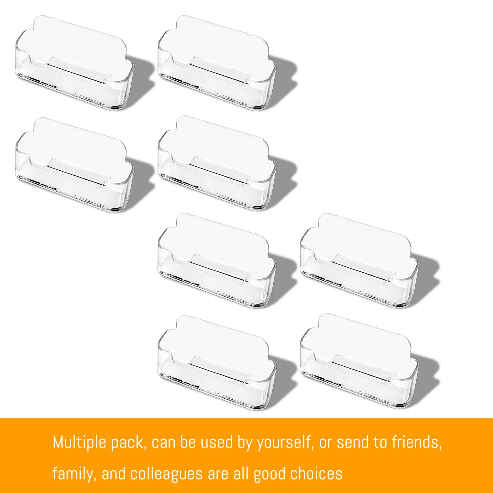 Dmfly 8 Pack Acrylic Business Card Holder For Desk Plastic Business Card Display Clear Business Card Stand Desktop Business Card