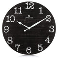 Lafocuse 12 Inch Rustic Farmhouse Wooden Wall Clock Silent Non Ticking,Battery Operated Vintage Shabby Chic Distressed Retro Bla
