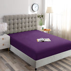 Ghooss Fitted Sheet Queen Size,Soft Microfiber Purple Fitted Bottom Sheet Only Deep Pocket Up To 14 Inch,1 Pack,Purple,Queen