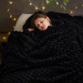 Newcosplay Super Soft King Blanket Black Premium Silky Flannel Fleece 3D Clouds Stylish Jacquard Lightweight Bed Blanket All Sea