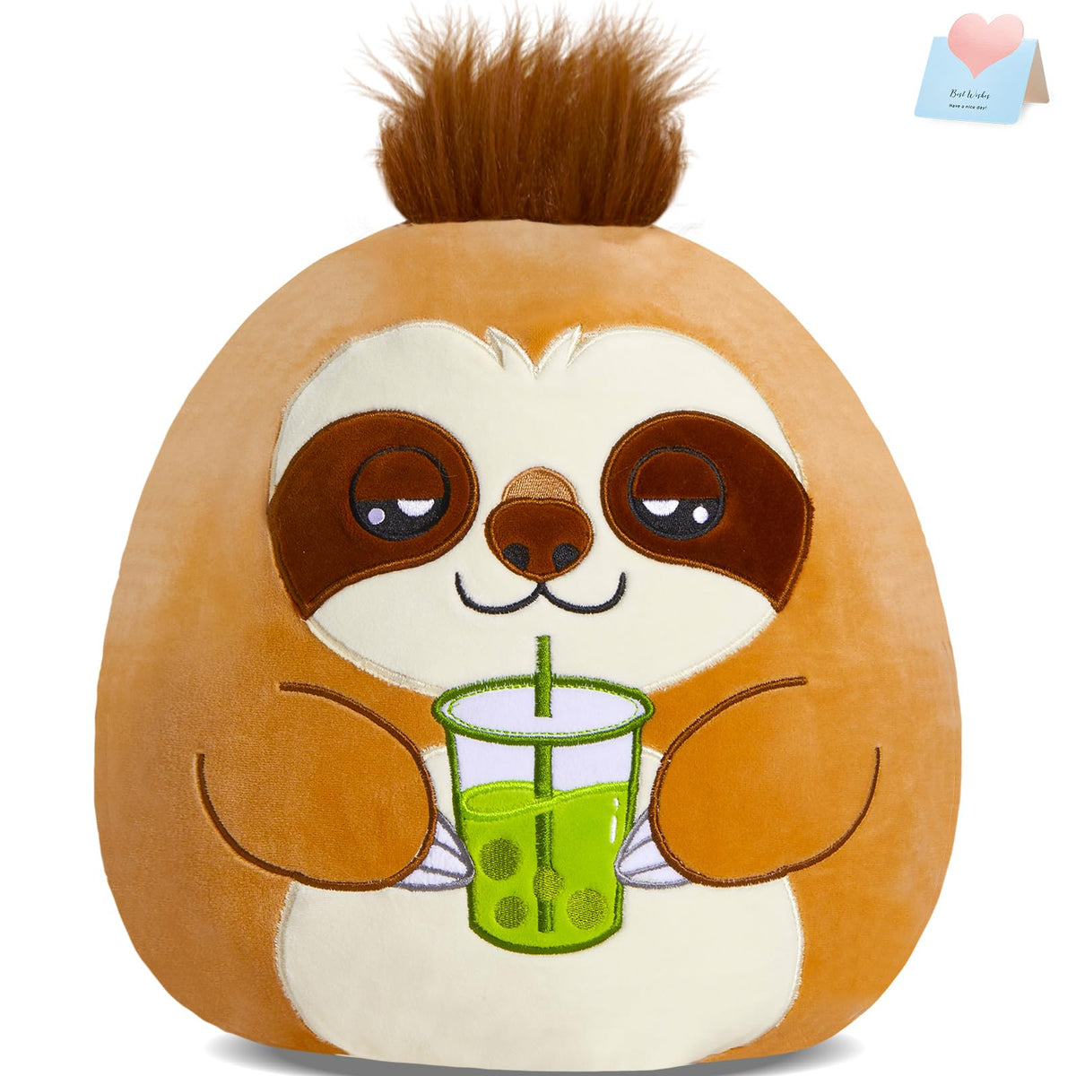 Cozyworld 12' Sloth Plush Stuffed Animals Plushie Original Sloth With Tea Soft Squishy Pillow, Collect Sloth Gift For Adult Kid