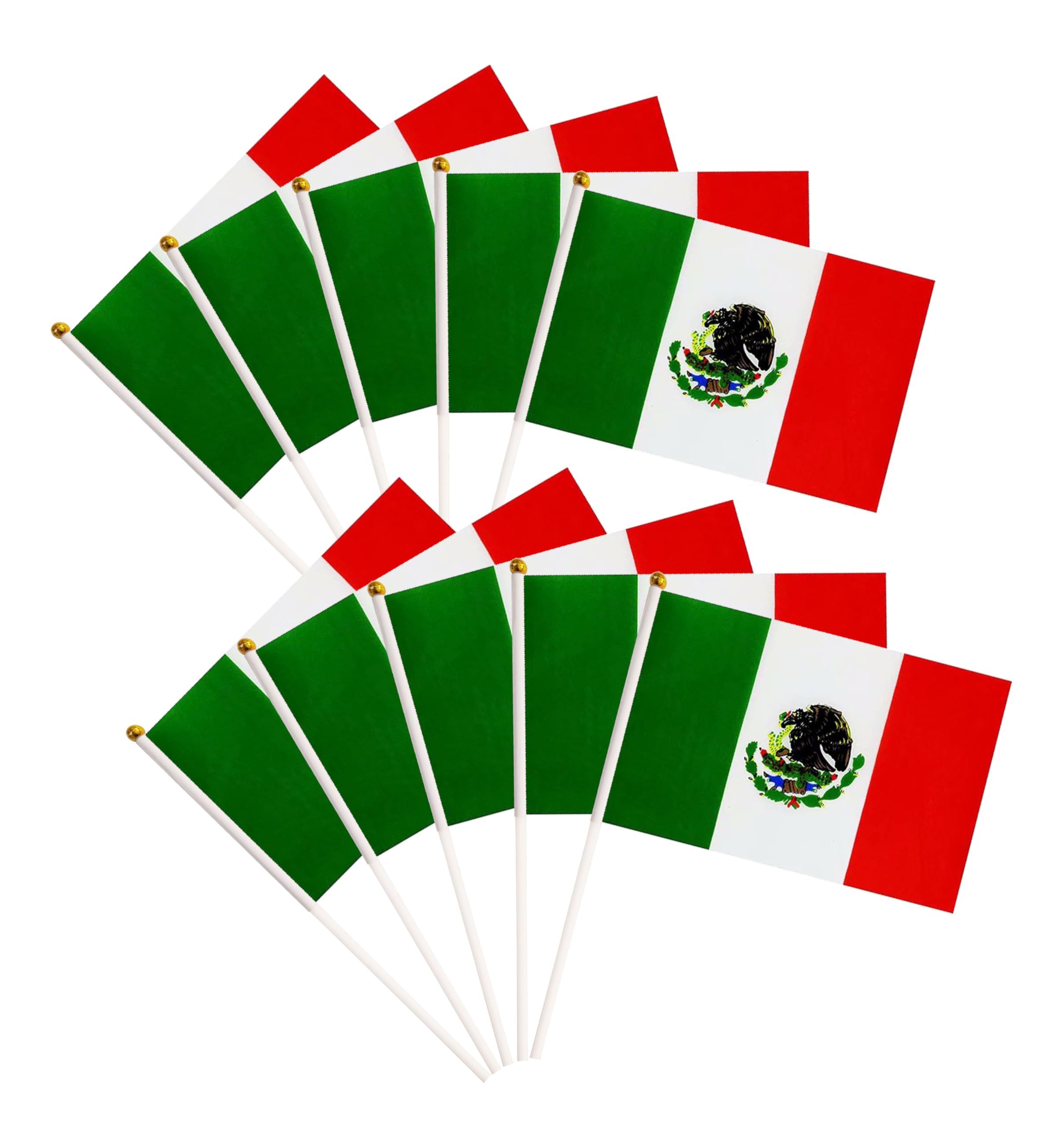 50 Pack Mexico Mexican Flags Small Mini Hand Held Mexico Mexican Flags On Stick Flags, Miniature National Country Flags,Party De