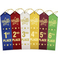 Ribbonsnow Track & Field Ribbons 1St - 6Th Place, 72 Total Ribbons - 12 Each Place With Card & String