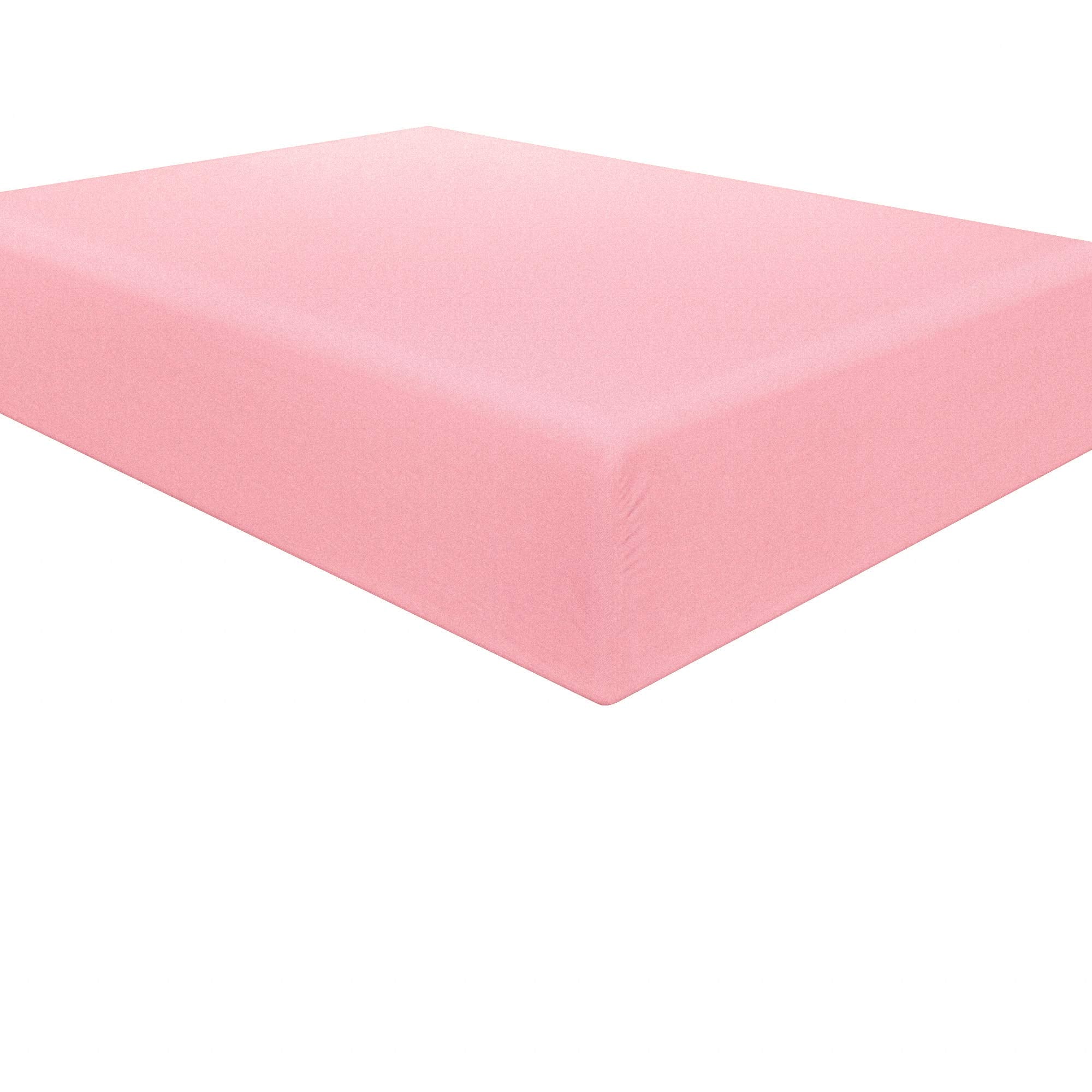 Ntbay 100% Brushed Microfiber King Fitted Sheet, 1800 Super Soft And Cozy, Wrinkle, Fade, Stain Resistant Deep Pocket Fitted Bed Sheet Only, Pink