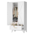 LCAOPC 71  Tall Metal Wardrobe Cabinet with Drawer and Hanging Rod, 2 Doors Armoire Wardrobe Closet with Shelf for Bedroom, Offi