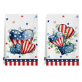 XCHI Love Hearts Eucalyptus Leaves America Stars Patriotic 4th of July Memorial Day Independence Day Kitchen Towels Dish Towels 