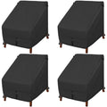 Porch Shield Patio Chair Covers - Waterproof Outdoor Lounge Deep Seat Single Lawn Chair Cover 4 Pack - 30W X 33D X 34H Inch, Bla